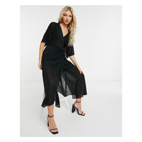 Licorice Crinkled Wrap Maxi Dress (ASOS) - Picture 2 of 6